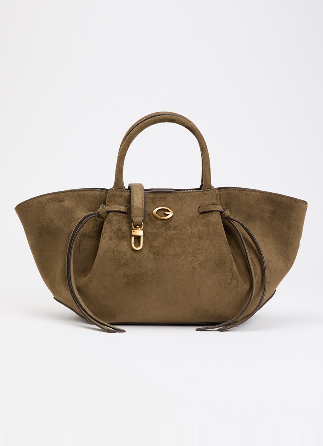 GUESS Allegra Girlfriend handtas met afneembare schouderriem  - voorkant mosgroen