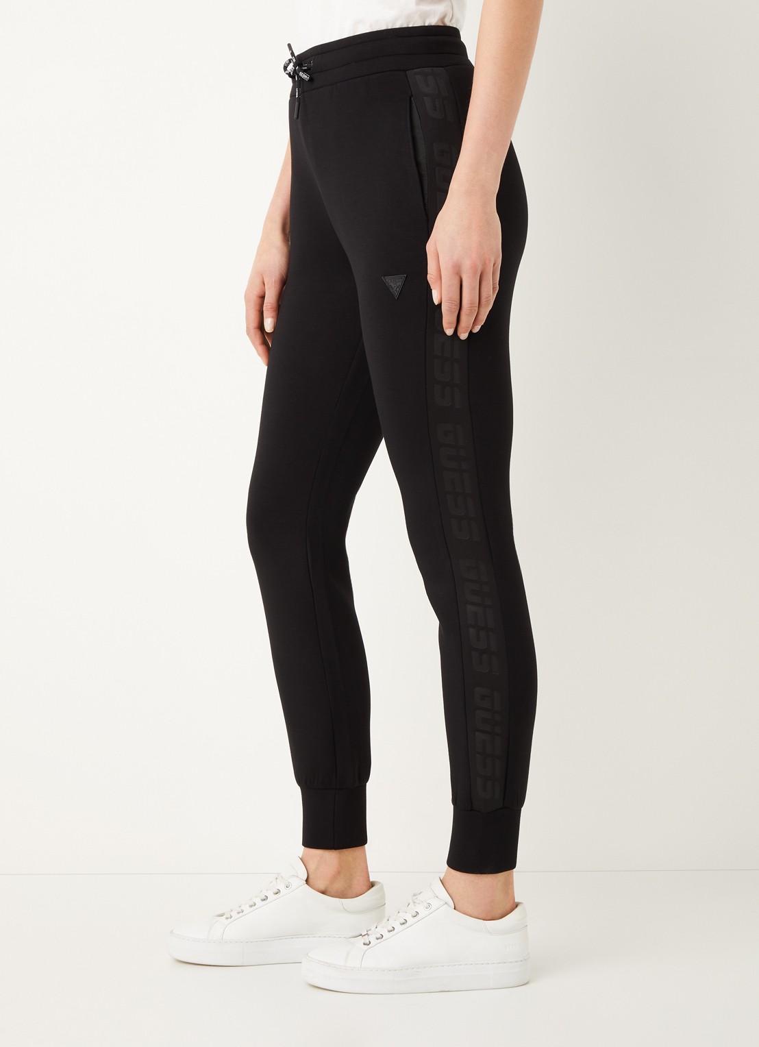 GUESS Allie Scuba high waist slim fit joggingbroek met logoband - detail 5 zwart