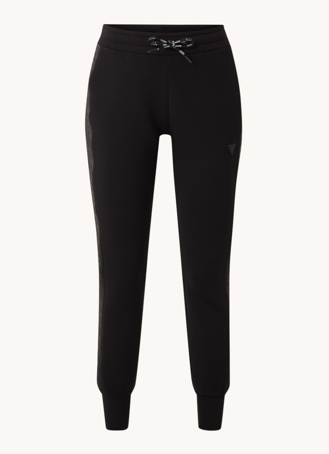 GUESS Allie Scuba high waist slim fit joggingbroek met logoband - voorkant zwart