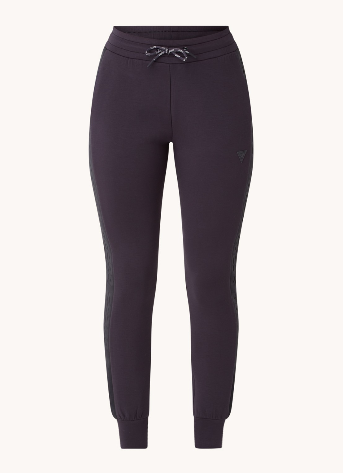 GUESS Allie Scuba high waist slim fit joggingbroek met logoband - voorkant 3 blauw