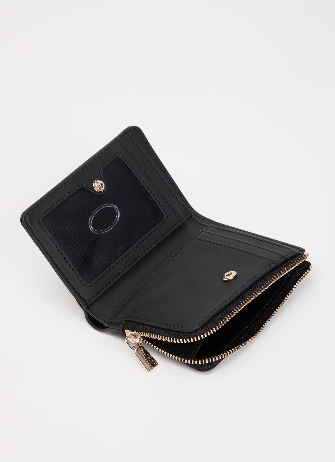 GUESS Amorette portemonnee met logo - voorkant 2 zwart
