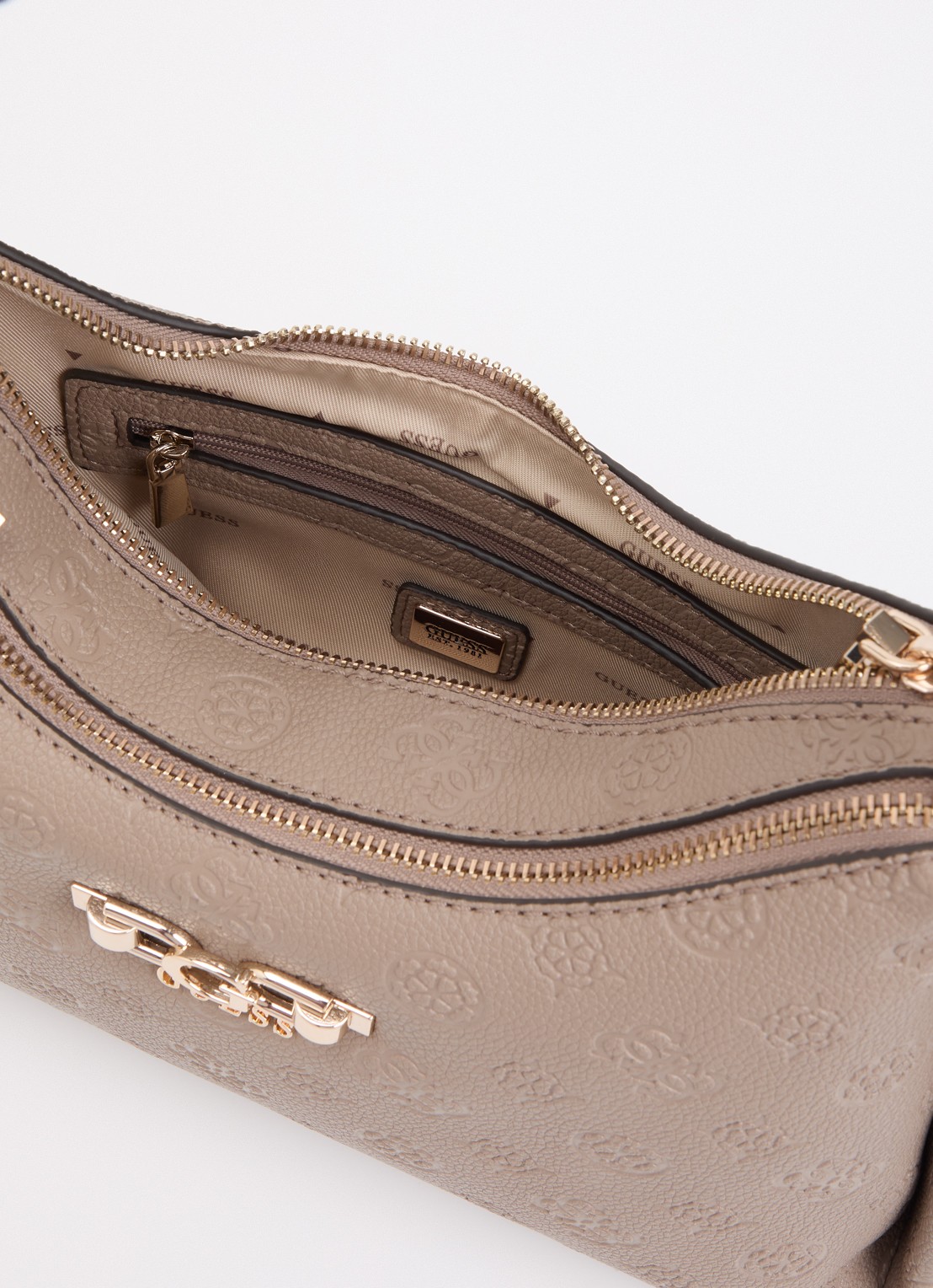 GUESS Anise schoudertas met logoprint  - detail 4 taupe