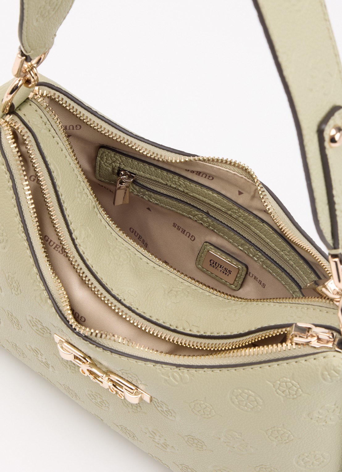 GUESS Anise schoudertas met print - detail 3 lindegroen