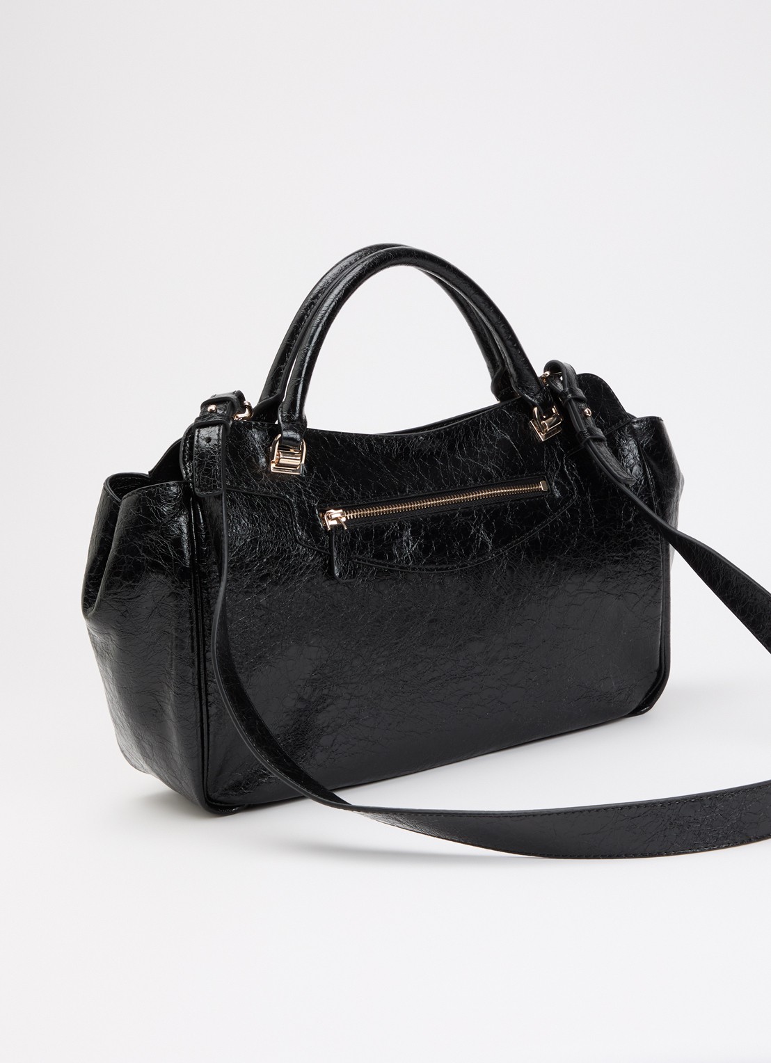 GUESS Antonia handtas met afneembare schouderriem - achterkant 5 zwart