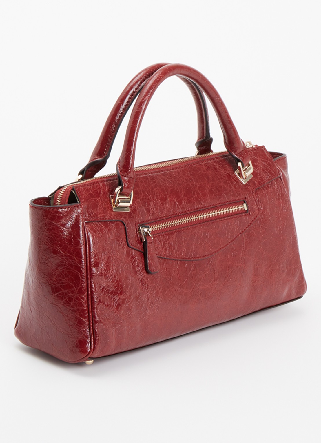 GUESS Antonia handtas van imitatieleer met afneembare schouderriem  - achterkant rood