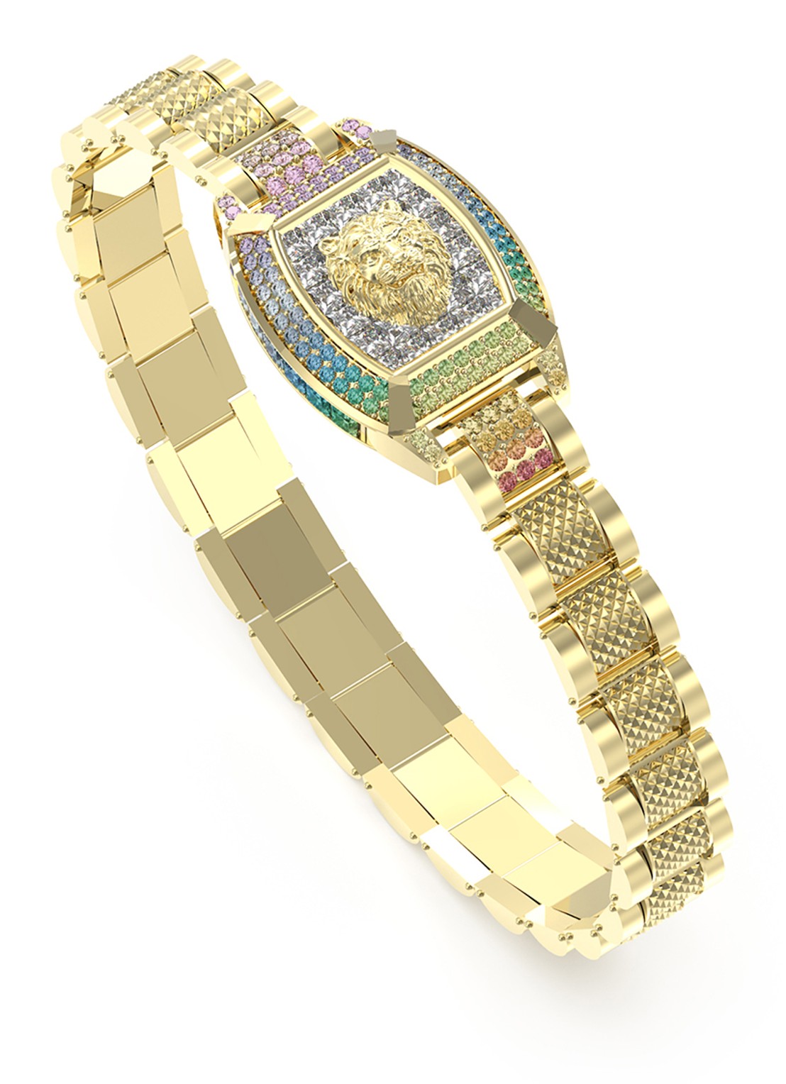 GUESS Armband met kristal JUMB05032JWYGMCT-U  - voorkant 2 goud