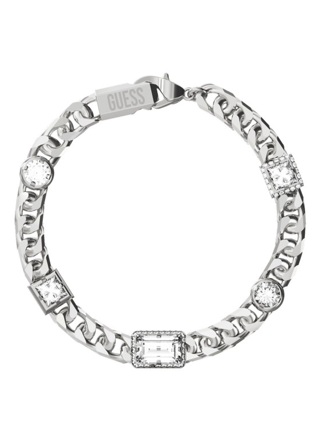 GUESS Armband met kristal JUMB06070JWSTS  - voorkant zilver