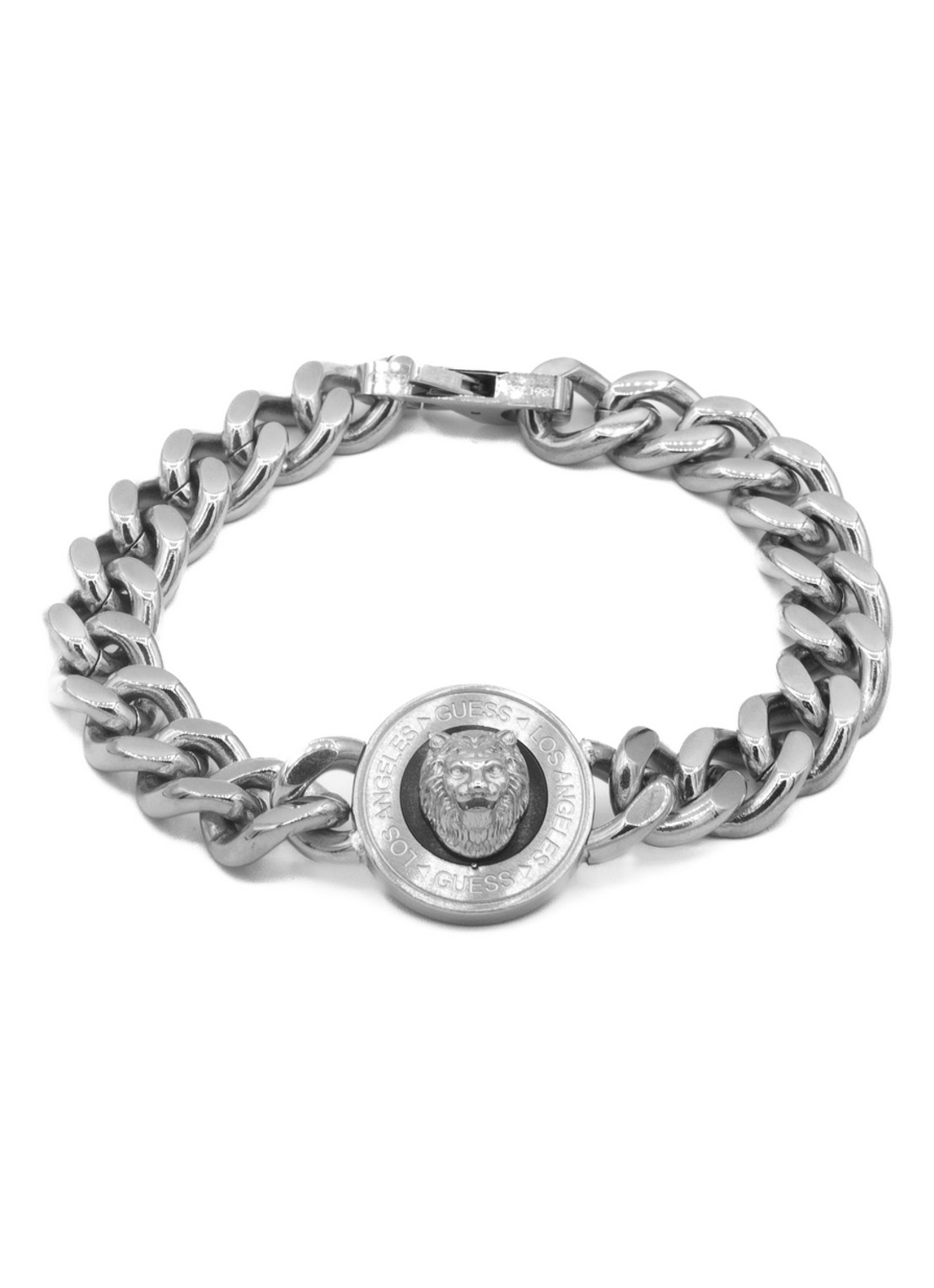 GUESS Armband met logo JUMB01314JWSTBKS - voorkant zilver