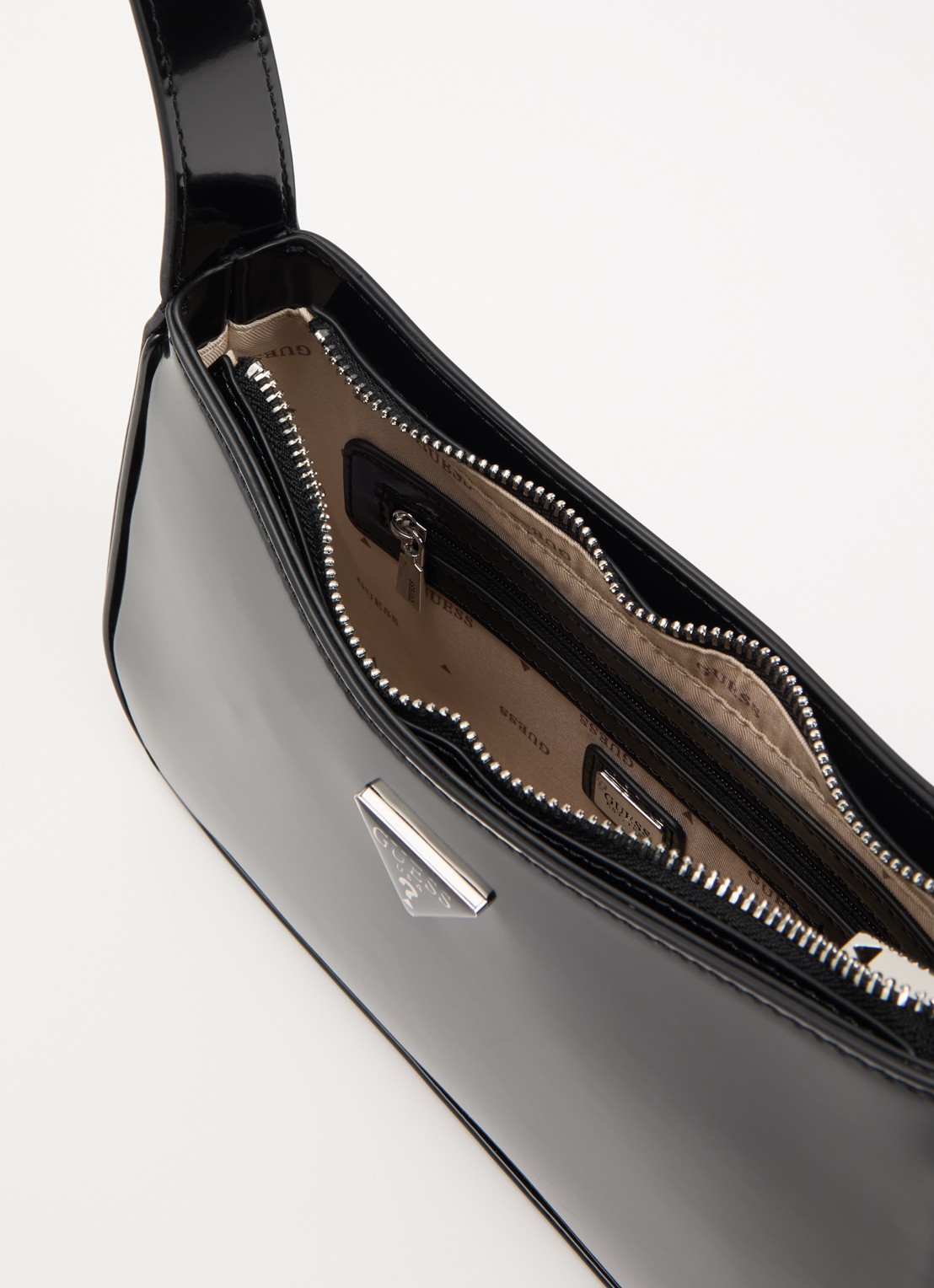 GUESS Arnela schoudertas  met logo  - detail 3 zwart