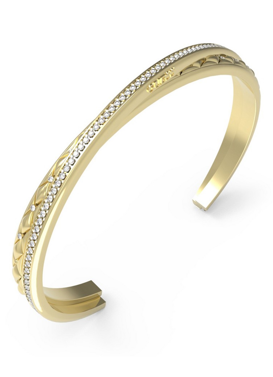 GUESS Bangle met kristal JUBB04584JWYGS - voorkant goud