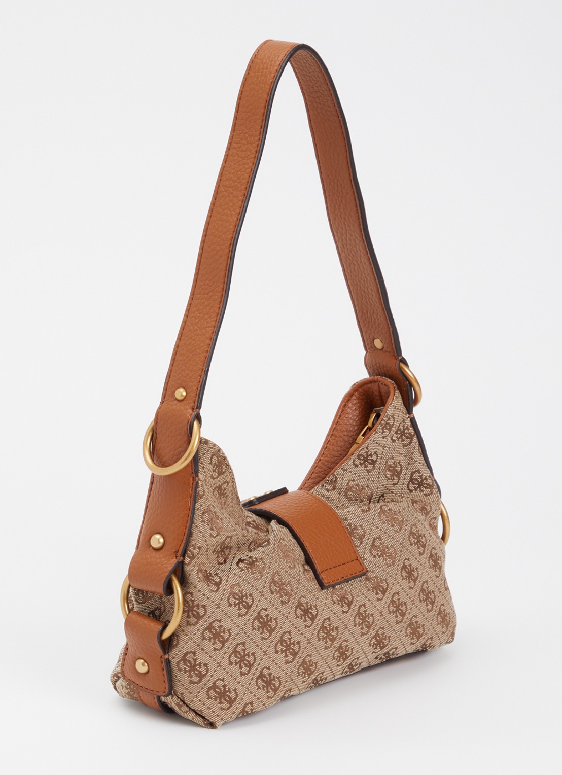GUESS Camden Mini schoudertas met logoprint - achterkant beige