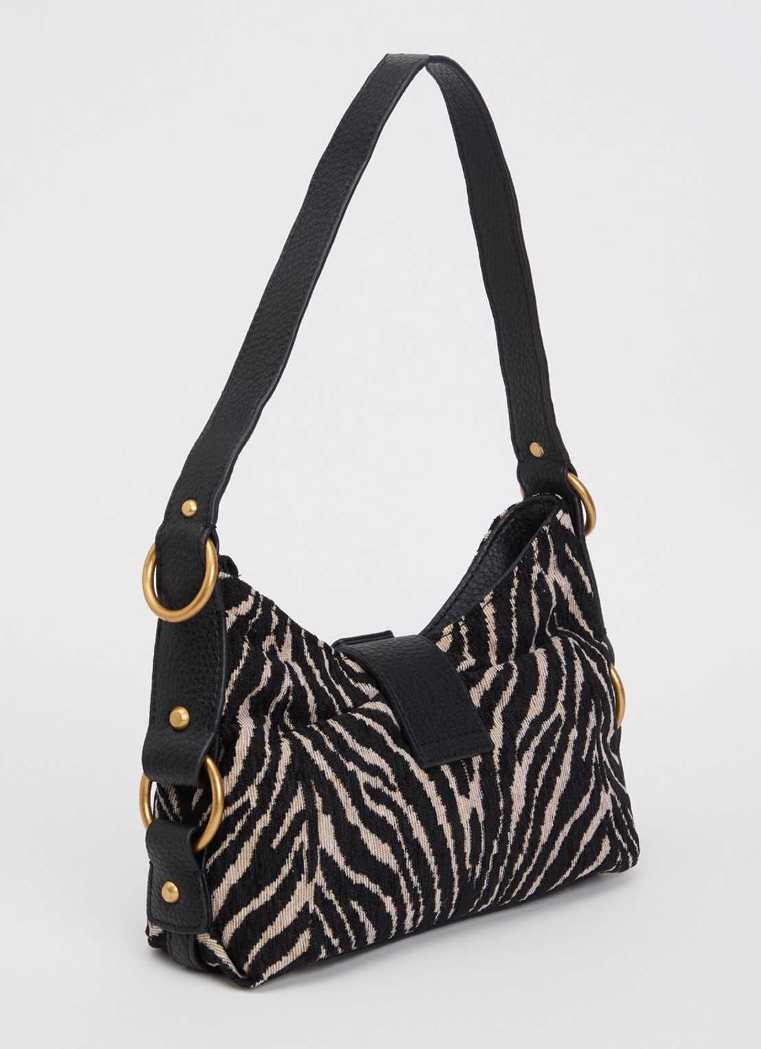 GUESS Camden Mini schoudertas met zebraprint - achterkant 4 zwart