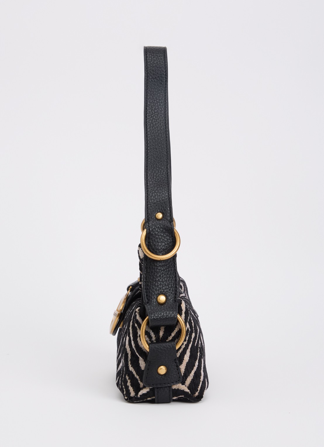 GUESS Camden Mini schoudertas met zebraprint - detail 2 zwart
