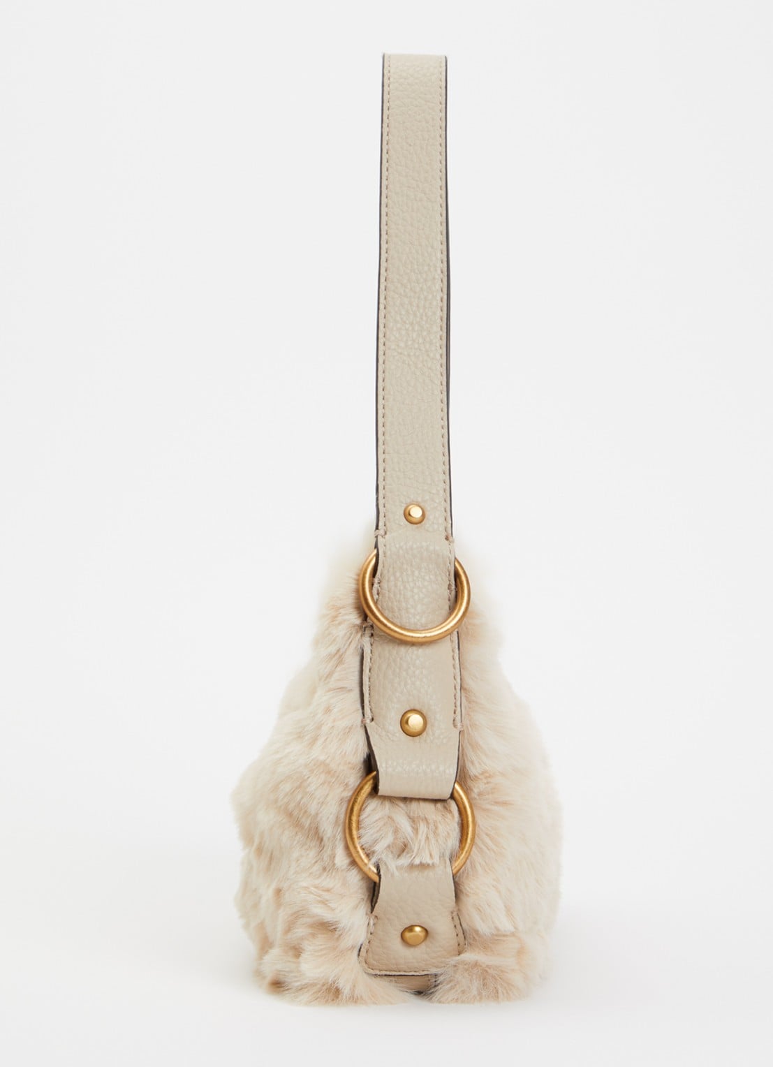 GUESS Camden Mini schoudertas van imitatiebont - detail 4 creme