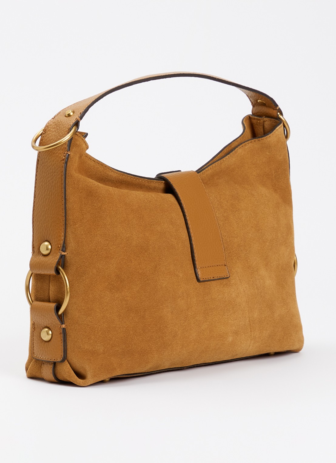 GUESS Camden schoudertas met logo - achterkant 5 cognac