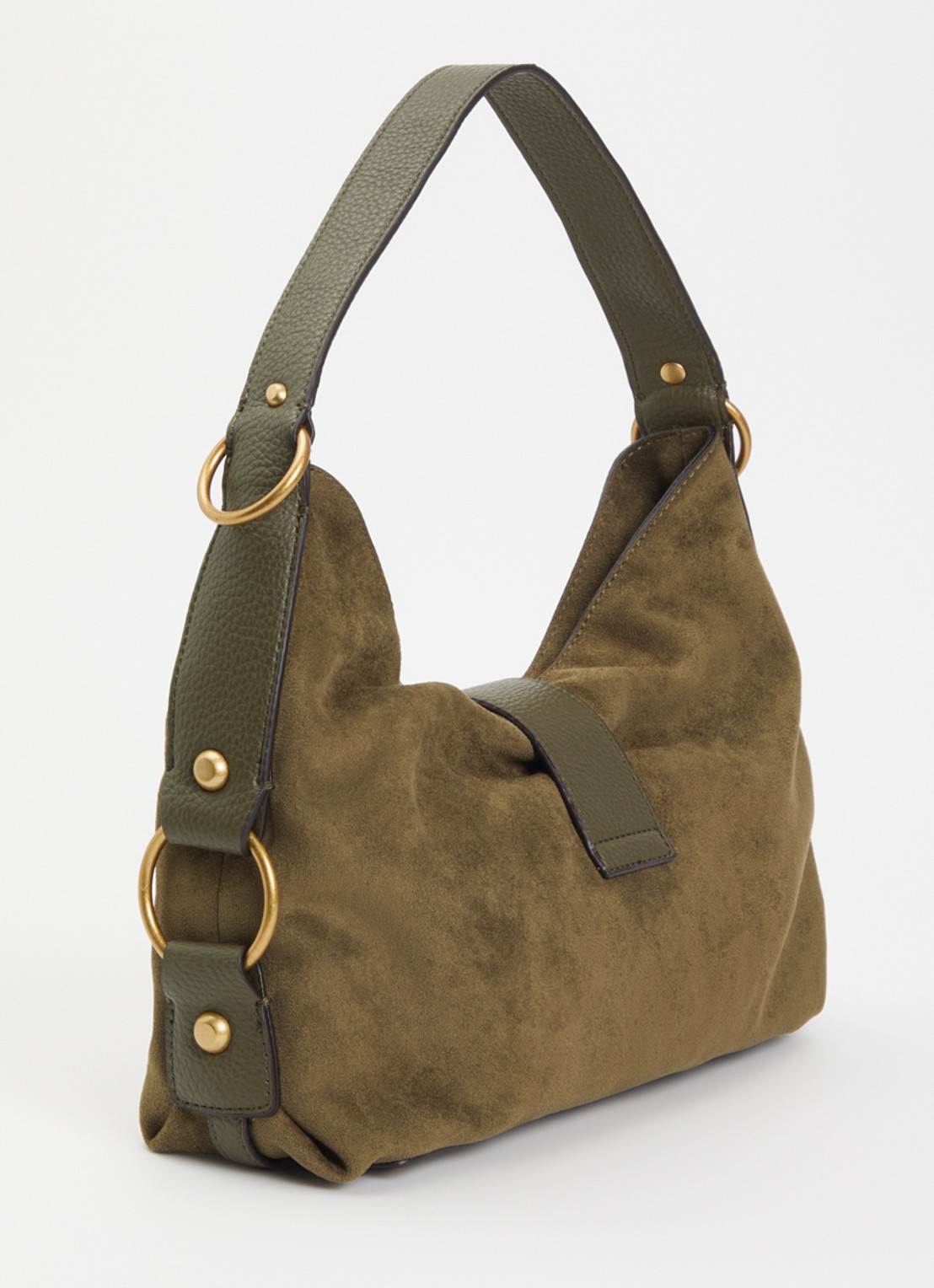 GUESS Camden schoudertas met logo - achterkant olijfgroen