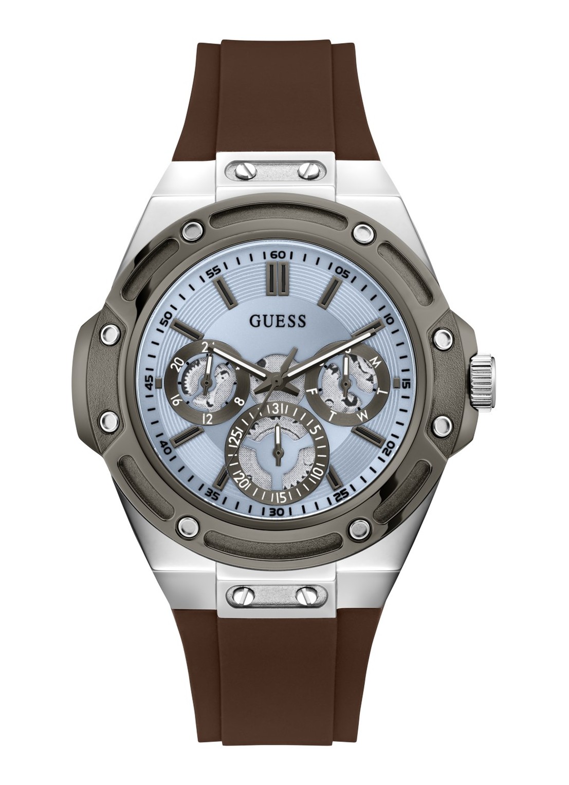 GUESS Carver horloge GW1132G7 - voorkant 2 zilver