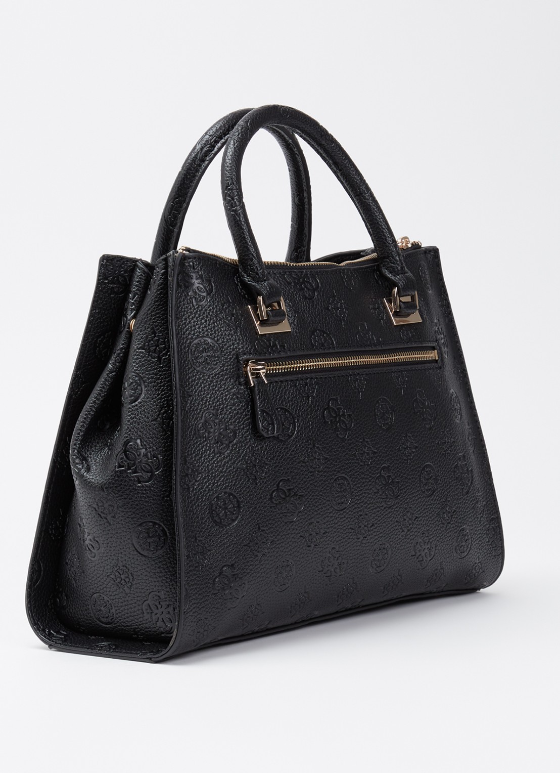 GUESS Cresidia handtas met logo en afneembare schouderriem - achterkant 7 zwart