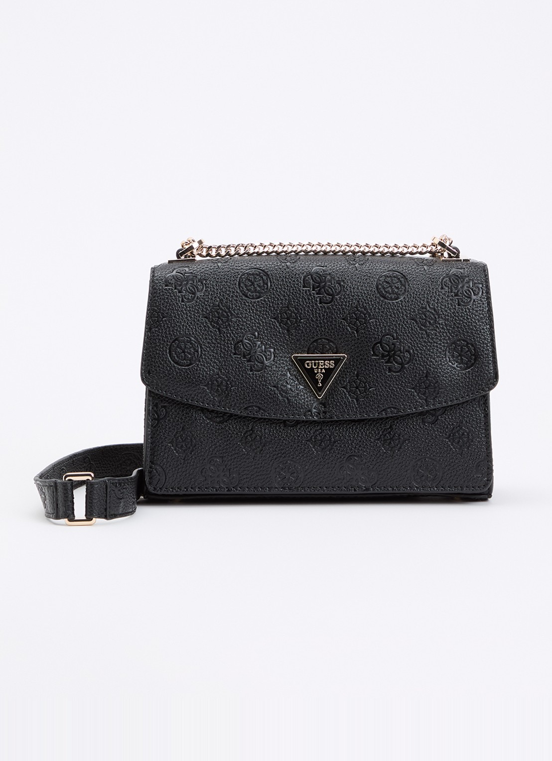 GUESS Cresidia II schoudertas met logo  - voorkant 2 zwart
