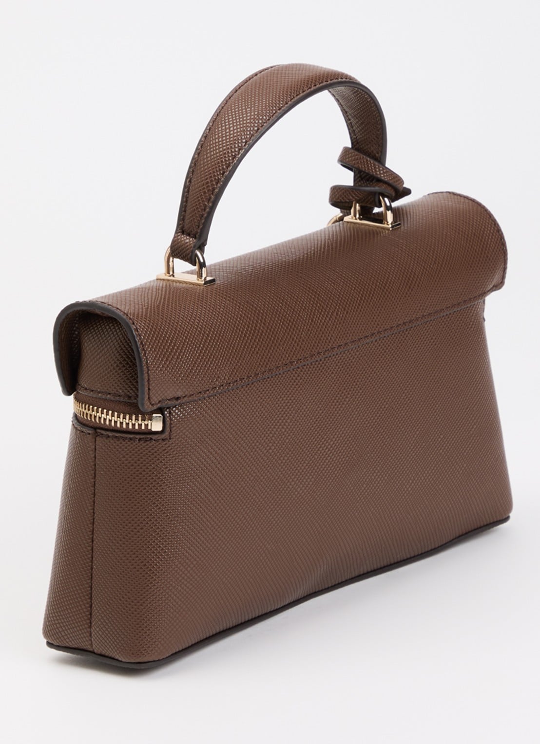 GUESS Danielle Canister handtas met afneembare schouderriem - achterkant 2 chocoladebruin