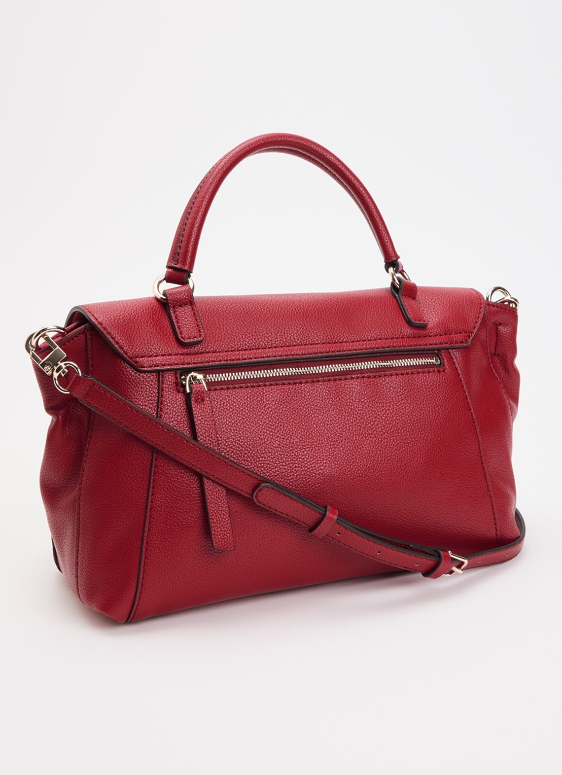 GUESS Devon handtas met afneembare schouderriem - achterkant 2 rood