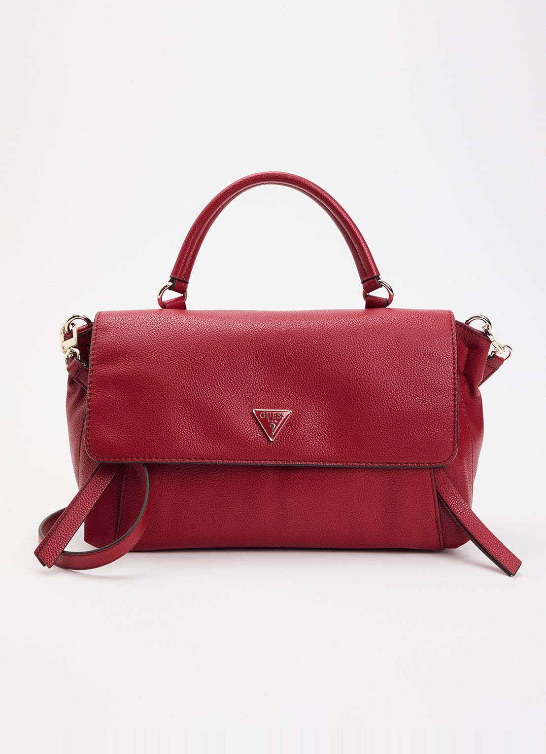 GUESS Devon handtas met afneembare schouderriem - voorkant rood