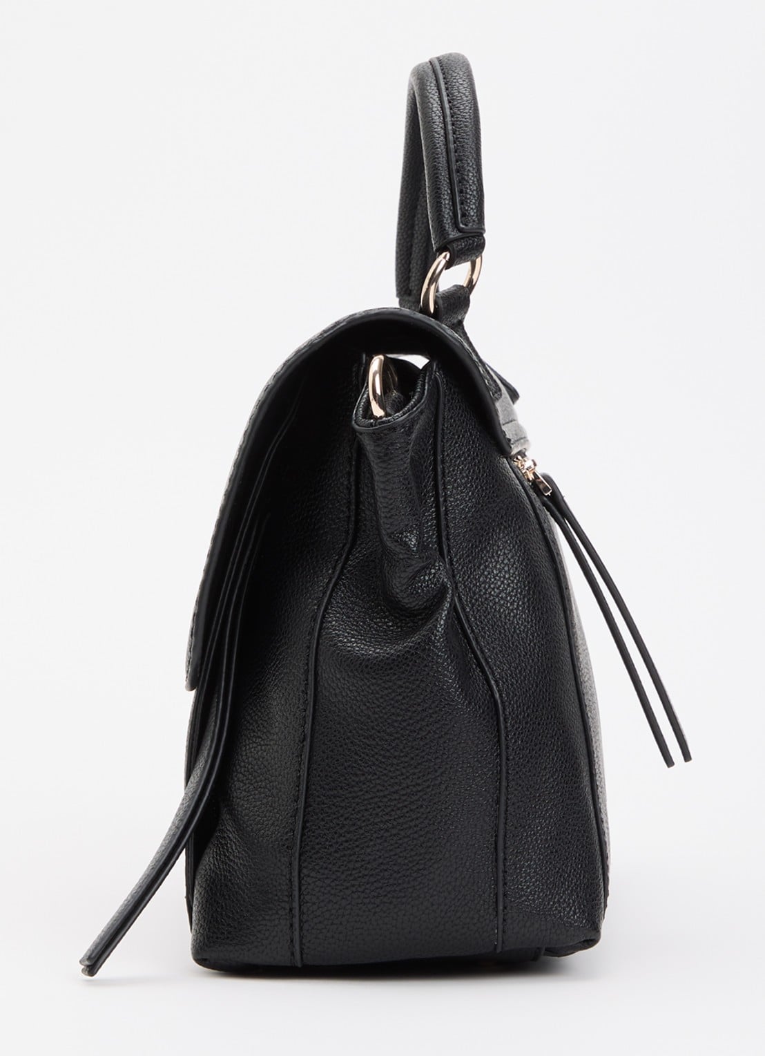 GUESS Devon handtas met logo en afneembare schouderriem - detail 3 zwart