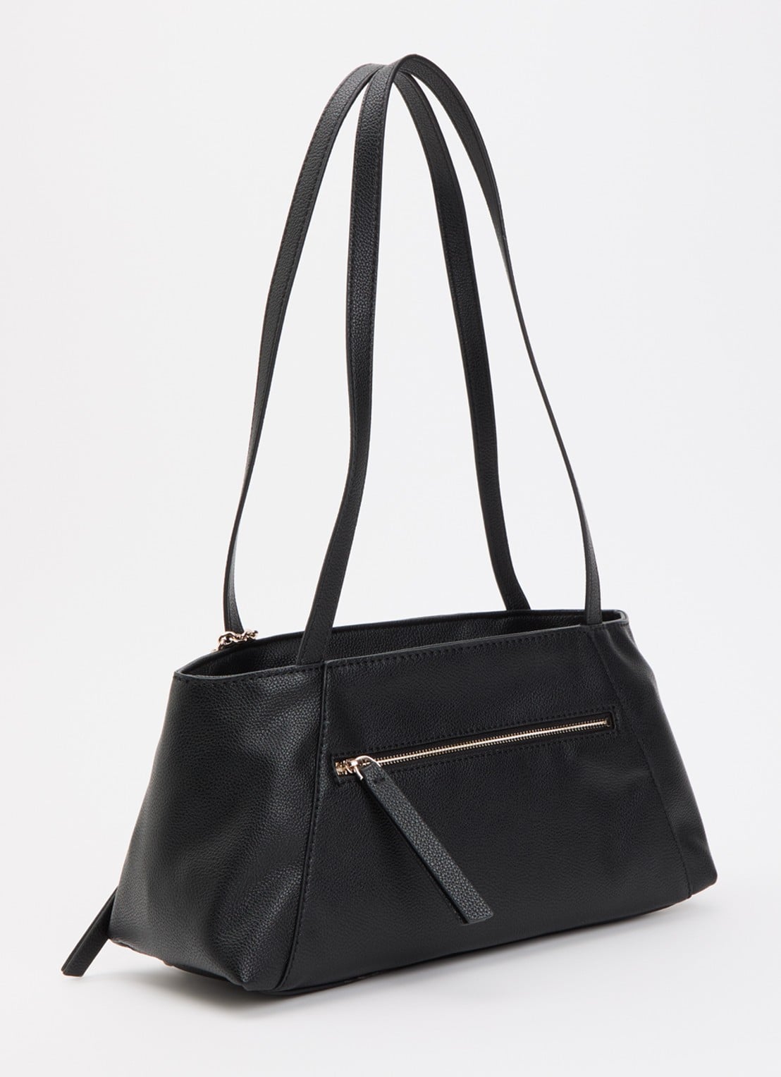 GUESS Devon schoudertas met logo en tasbedel - achterkant 2 zwart