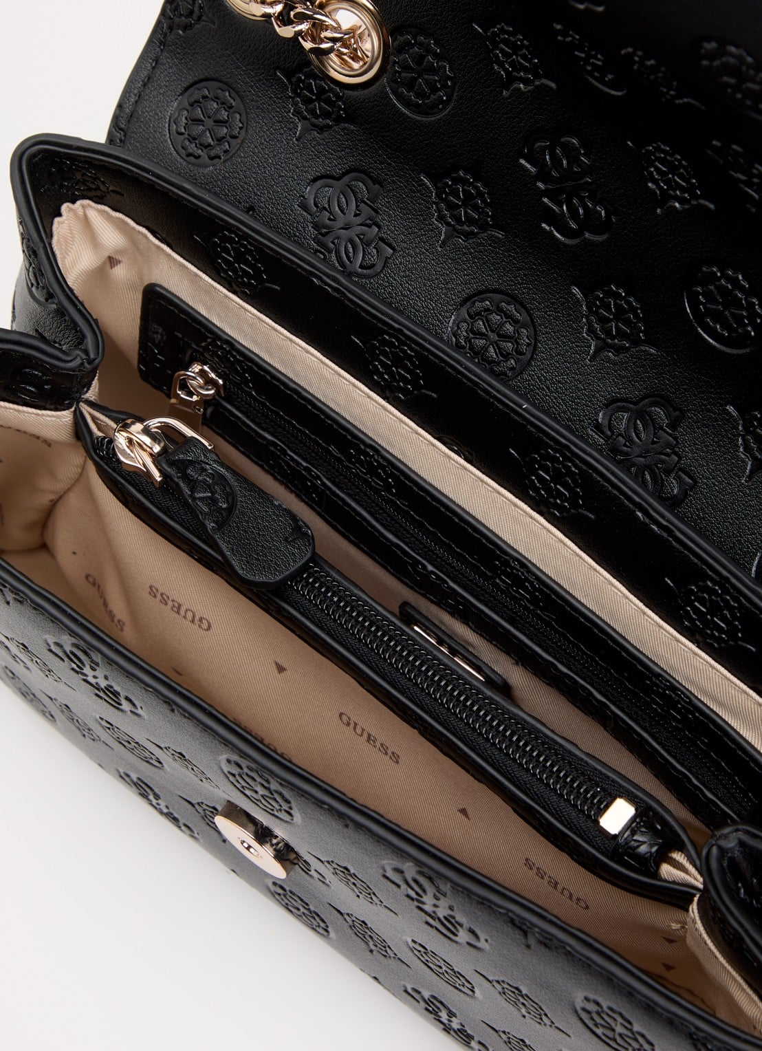 GUESS Dita Logo crossbodytas met logo en afneembare schouderriem  - detail 5 zwart