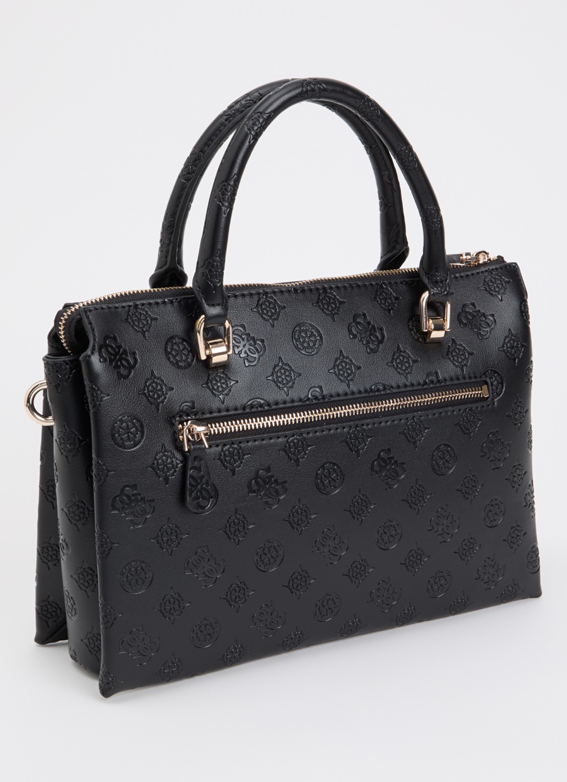 GUESS Dita Logo handtas met logoprint en afneembare schouderriem  - achterkant zwart