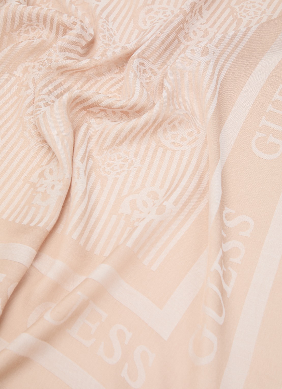 GUESS Ella Kefiah sjaal met logo 130 x 130 cm  - detail 3 beige