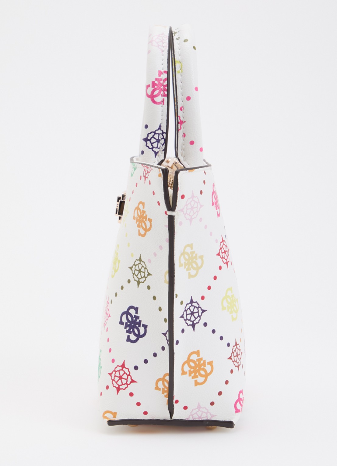 GUESS Emelie Mini handtas met logoprint en afneembare schouderriem - detail 3 wit