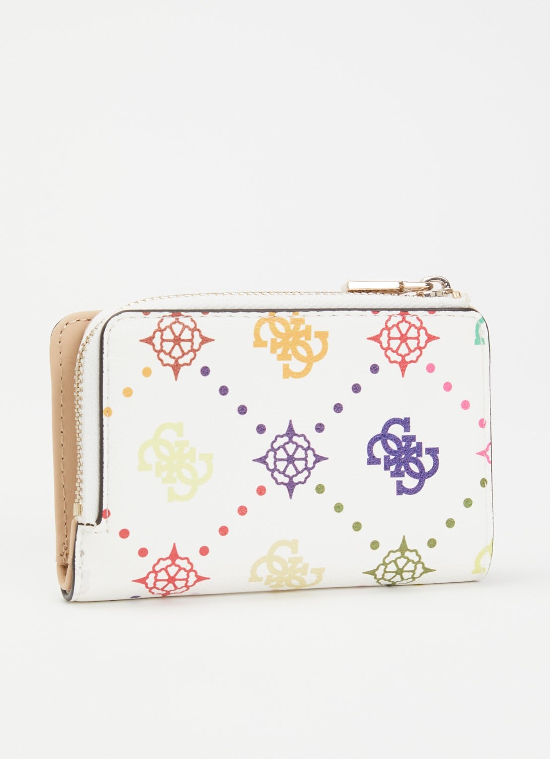 GUESS Emelie portomonee met logoprint  - voorkant 2 wit