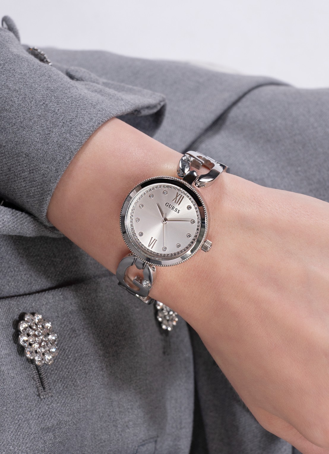 GUESS Empower horloge GW0759L1 - detail 3 zilver