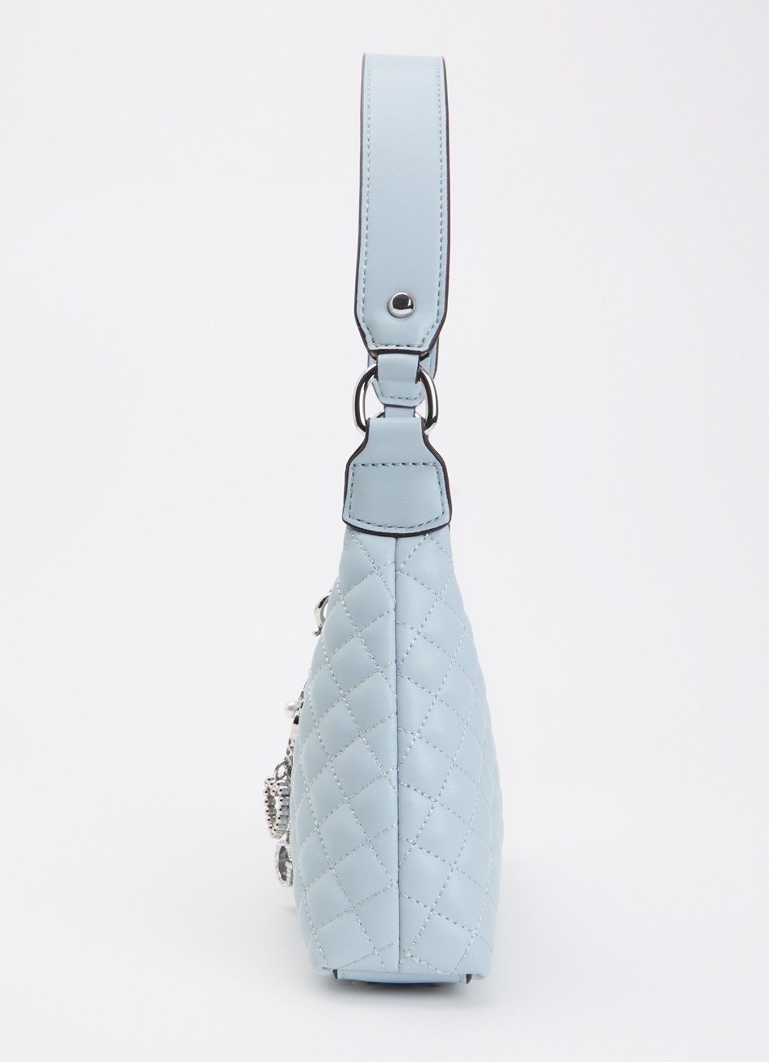GUESS Everlee schoudertas met quilt patroon - detail 5 lichtblauw