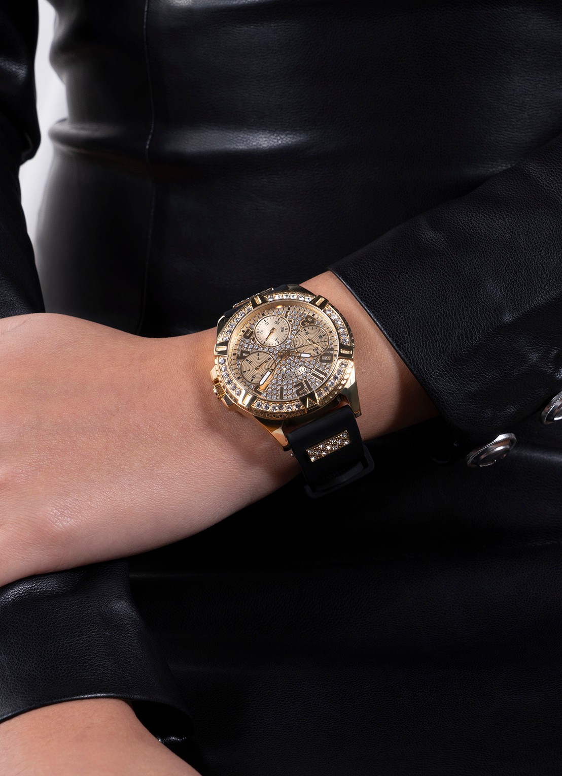 GUESS Frontier horloge W1160L1 - detail 5 goud