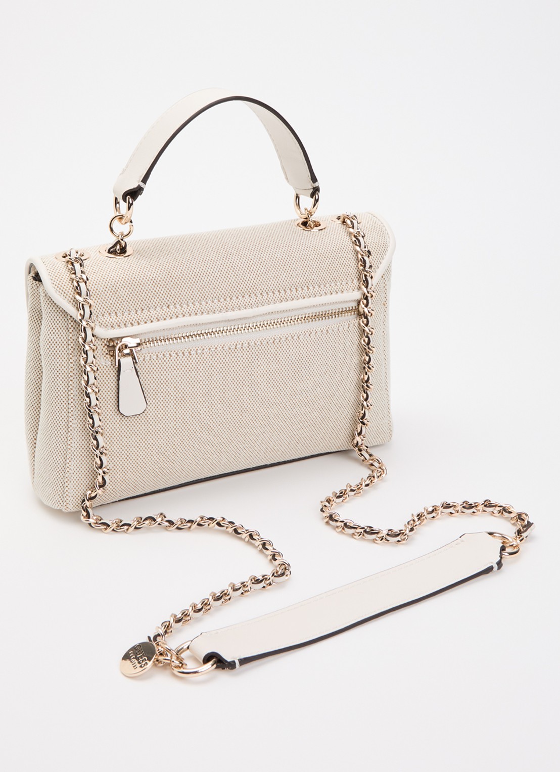 GUESS Giully II crossbodytas met pailletten - achterkant beige