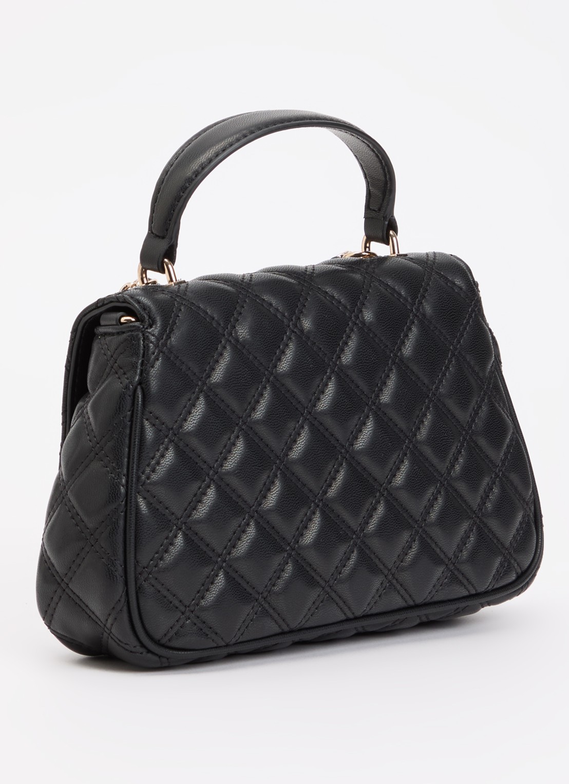 GUESS Giully II handtas met quilt patroon en afneembare schouderriem - achterkant 7 zwart