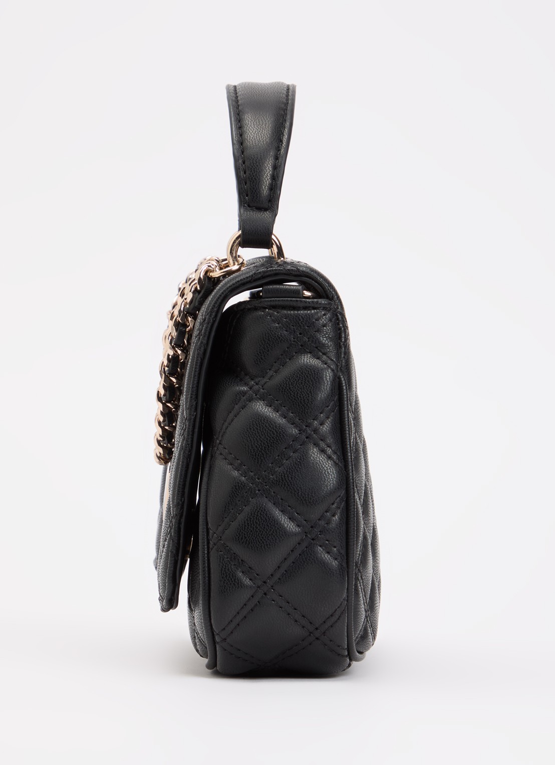 GUESS Giully II handtas met quilt patroon en afneembare schouderriem - detail 5 zwart