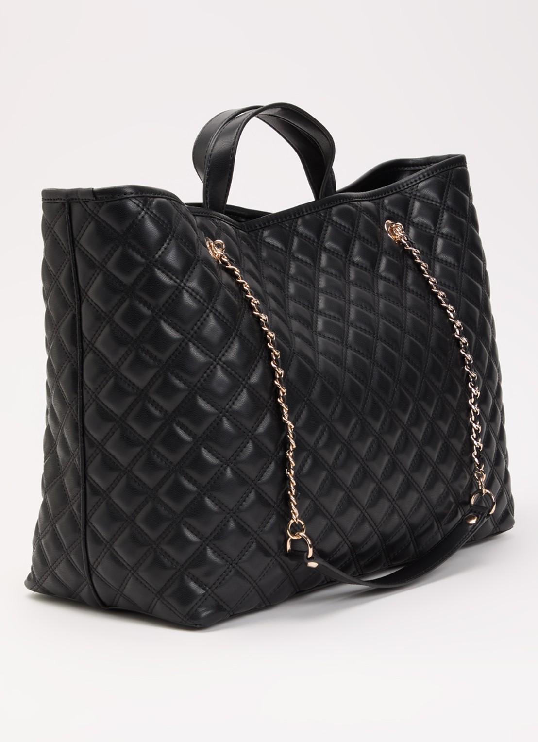 GUESS Giully II Large shopper met quilt patroon en uitneembaar etui - achterkant 5 zwart