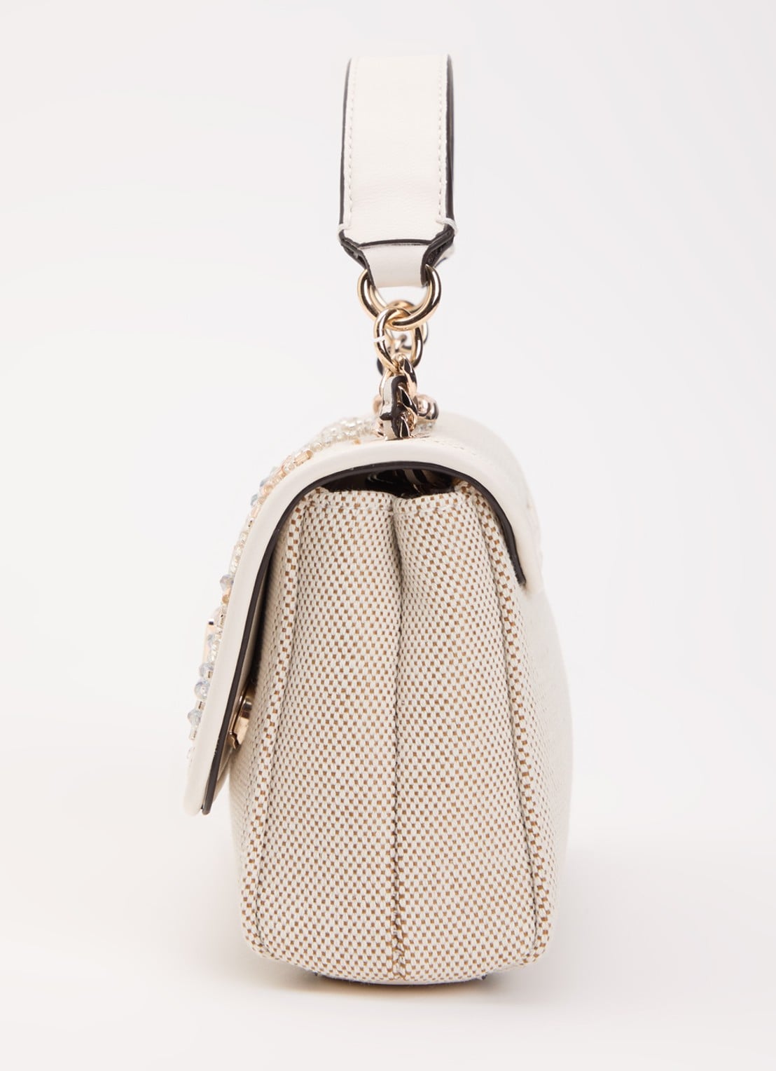 GUESS Giully II Mini crossbodytas met pailletten  - detail 3 beige