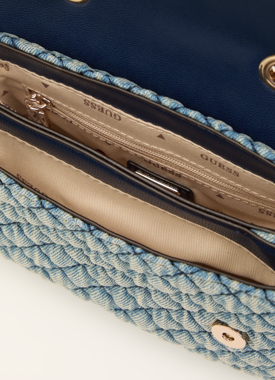 GUESS Giully II mini schoudertas van denim  - detail 3 indigo