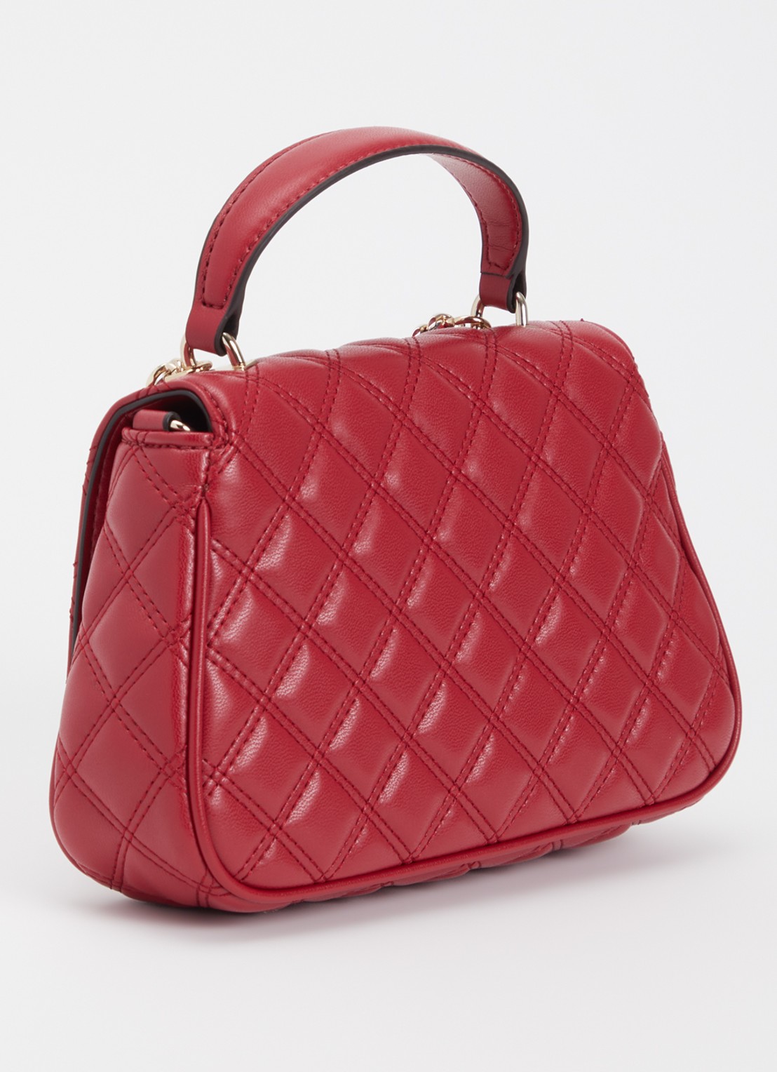 GUESS Giully II schoudertas met quiltpatroon - achterkant kersenrood