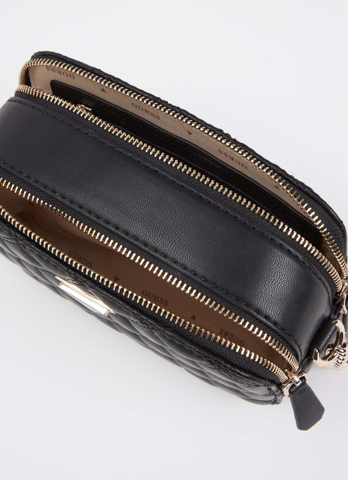 GUESS Giully ll crossbodytas met quilt patroon - detail 2 zwart