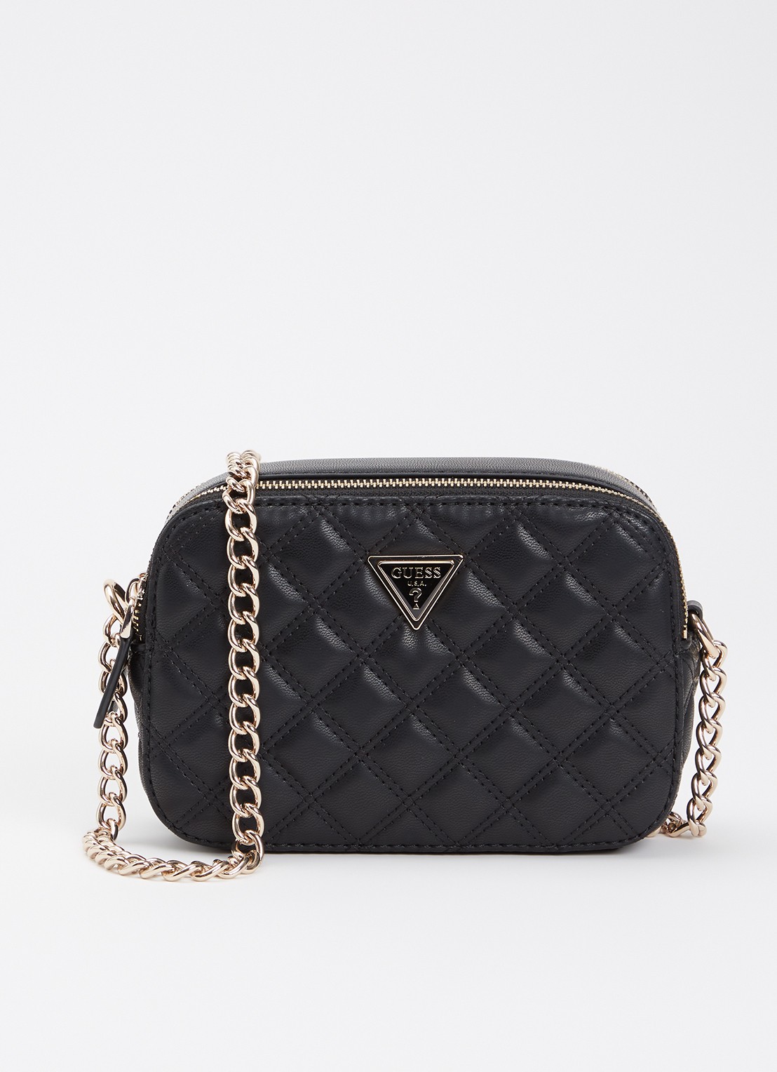 GUESS Giully ll crossbodytas met quilt patroon - voorkant zwart