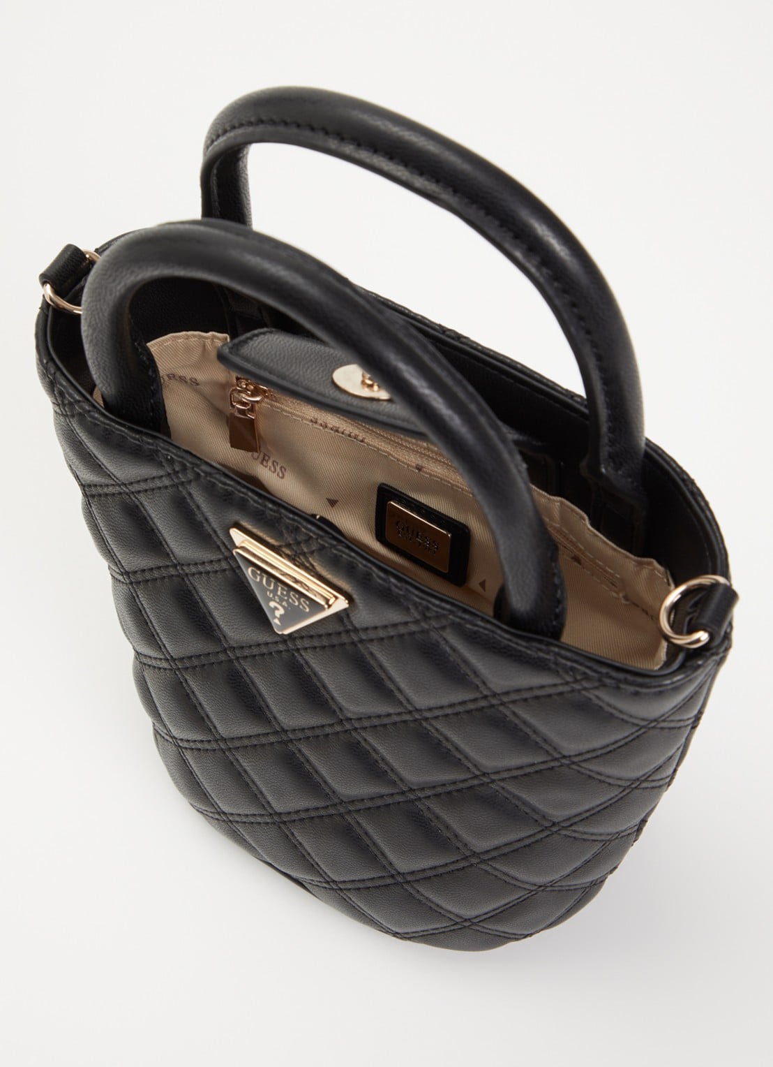 GUESS Giully mini tote handtas met afneembare schouderriem - detail 3 zwart