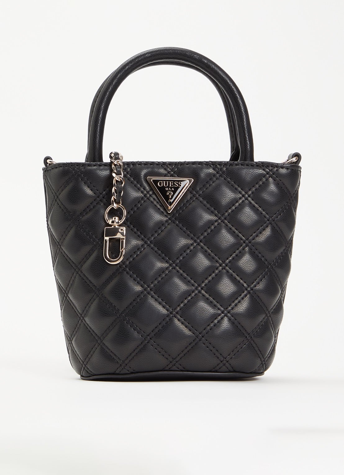 GUESS Giully mini tote handtas met afneembare schouderriem - voorkant zwart