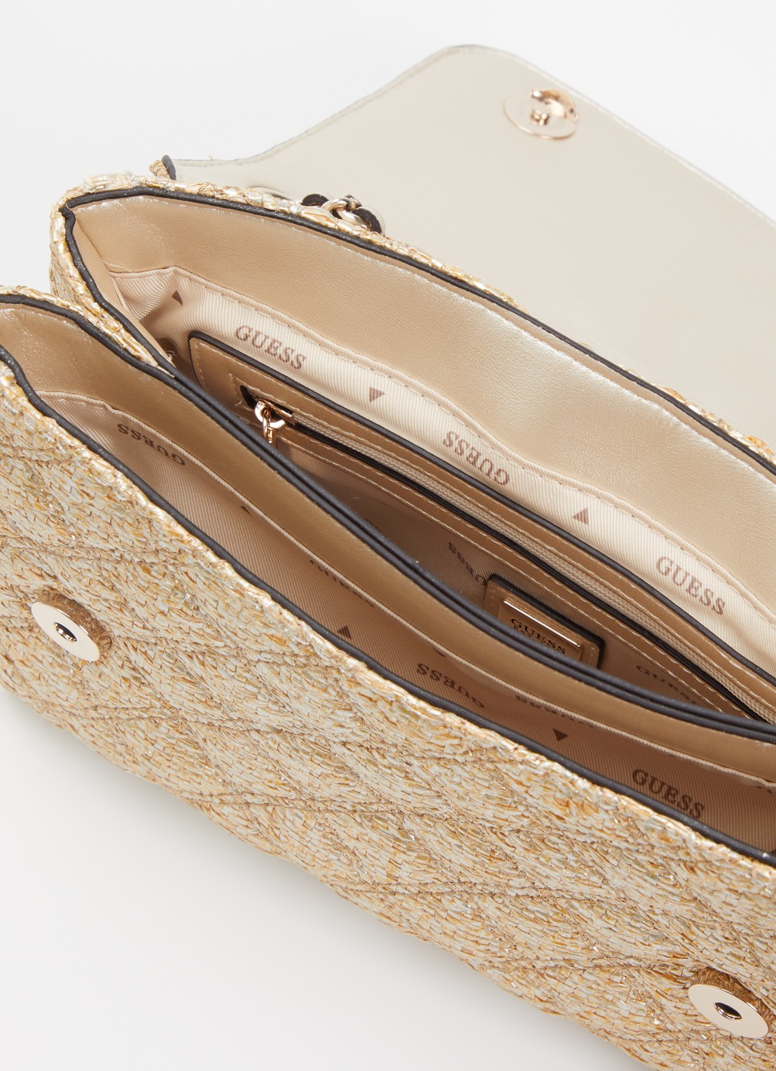 GUESS Guilly ll schoudertas met verstelbare schouderriem  - detail 5 goud