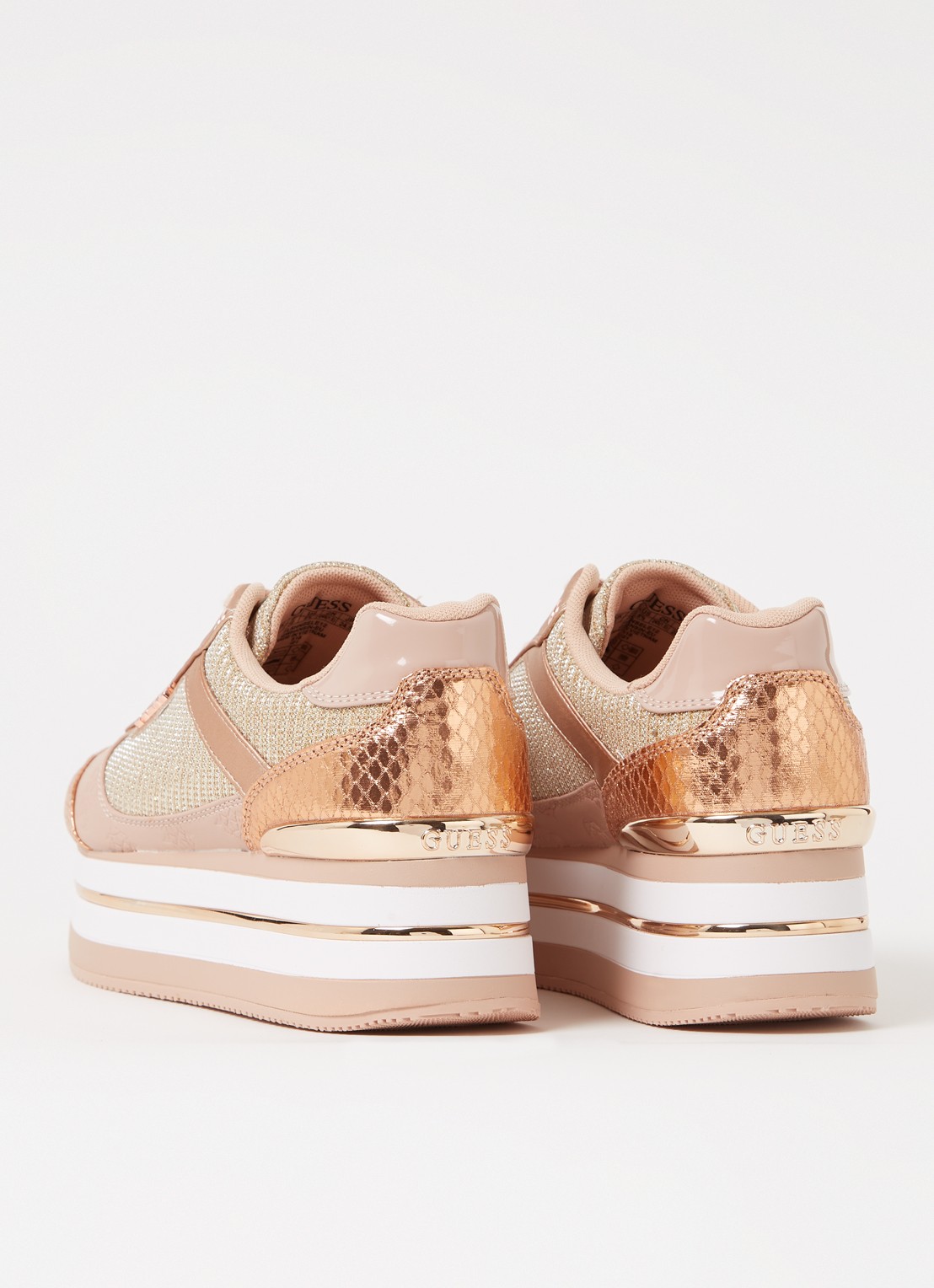 GUESS Hansin sneaker met plateauzool en lurex - detail 3 zalmroze