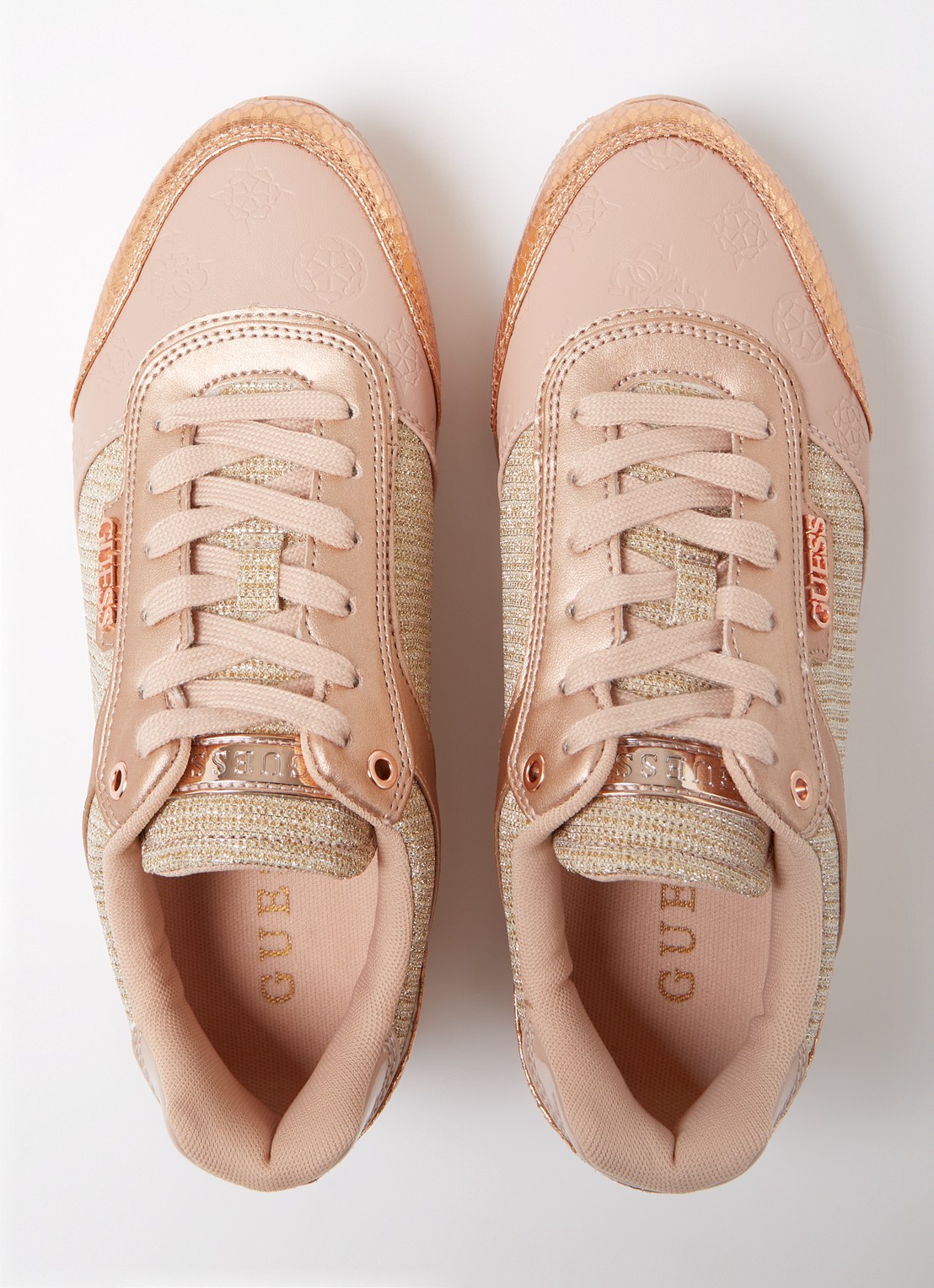 GUESS Hansin sneaker met plateauzool en lurex - detail 4 zalmroze